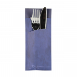 520 Bestecktaschen 20 cm x 8,5 cm blau inkl. weißer Serviette 33 x 33 cm 2-lag.
