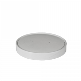 50 Deckel für Suppenbecher, Pappe To Go rund Ø 9,9 cm weiss