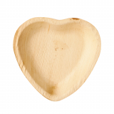 25 Teller, Palmblatt pure 15,5 cm x 3 cm Herz