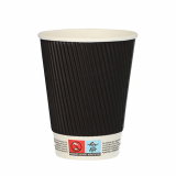 25 Trinkbecher, Pappe To Go 0,3 l Ø 9 cm · 11 cm Ripple Wall