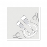 20 Servietten ROYAL Collection 1/4-Falz 25 cm x 25 cm silber Festive Moments
