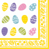 50 Servietten, 3-lagig 1/4-Falz 40 cm x 40 cm Coloured Eggs