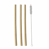 12 Trinkhalme, Bambus pure 23 cm inkl. Reinigungsbürste