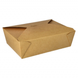 50 Lunchboxen, Pappe pure 2000 ml 6,4 cm x 14 cm x 19,7 cm braun