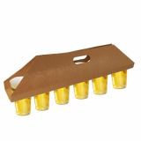 30 Tragetabletts, Pappe pure 12 cm x 9,5 cm x 62 cm braun für 6 Trinkbecher