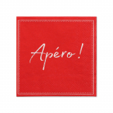 20 Servietten, 3-lagig 1/4-Falz 25 cm x 25 cm rot Apero