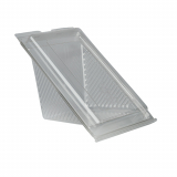50 Sandwichboxen mit Klappdeckeln, PLA pure eckig 9 cm x 11,1 cm x 19 cm transparent groß