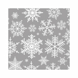 20 Servietten, 3-lagig 1/4-Falz 25 cm x 25 cm silber Snöstjärnor