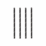 250 Cocktail Trinkhalme, Papier Ø 7 mm · 15 cm schwarz/weiss Stripes