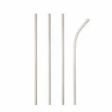 100 Trinkhalme Papier pure Ø 6 mm · 20 cm weiss flexibel