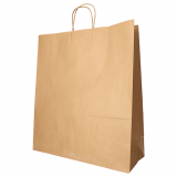 25 Tragetaschen, Papier 41 cm x 35 cm x 14 cm braun mit gedrehtem Tragegriff